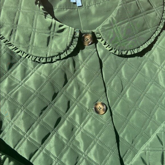 Hill House The Blake jacket leaf green Peter Pan collar neutral wide sleeve XXL - Picture 15 of 16